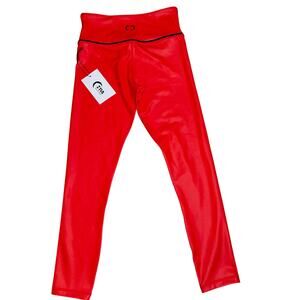 Zyia Active Limited Edition red Sweetheart Metallic Light N tight High Rise sz 4